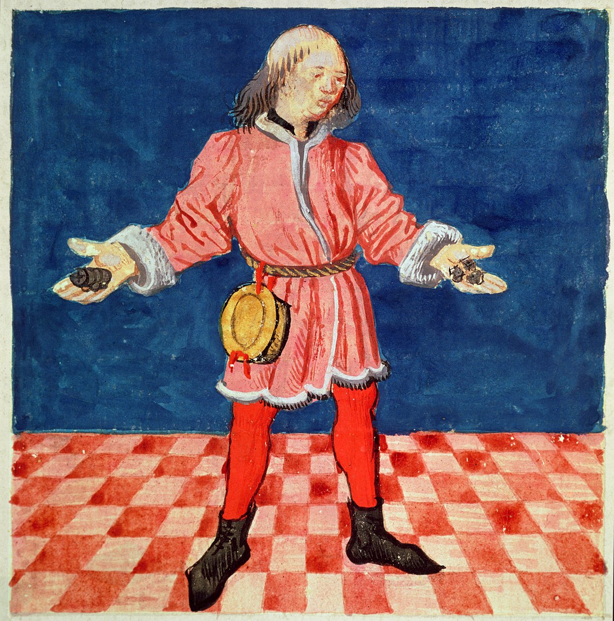 Ms. 3066 fol. 64v Il Lanciatore di Dadi, da Le Livre des echecs moralises, di Jacques de Cessoles da French School
