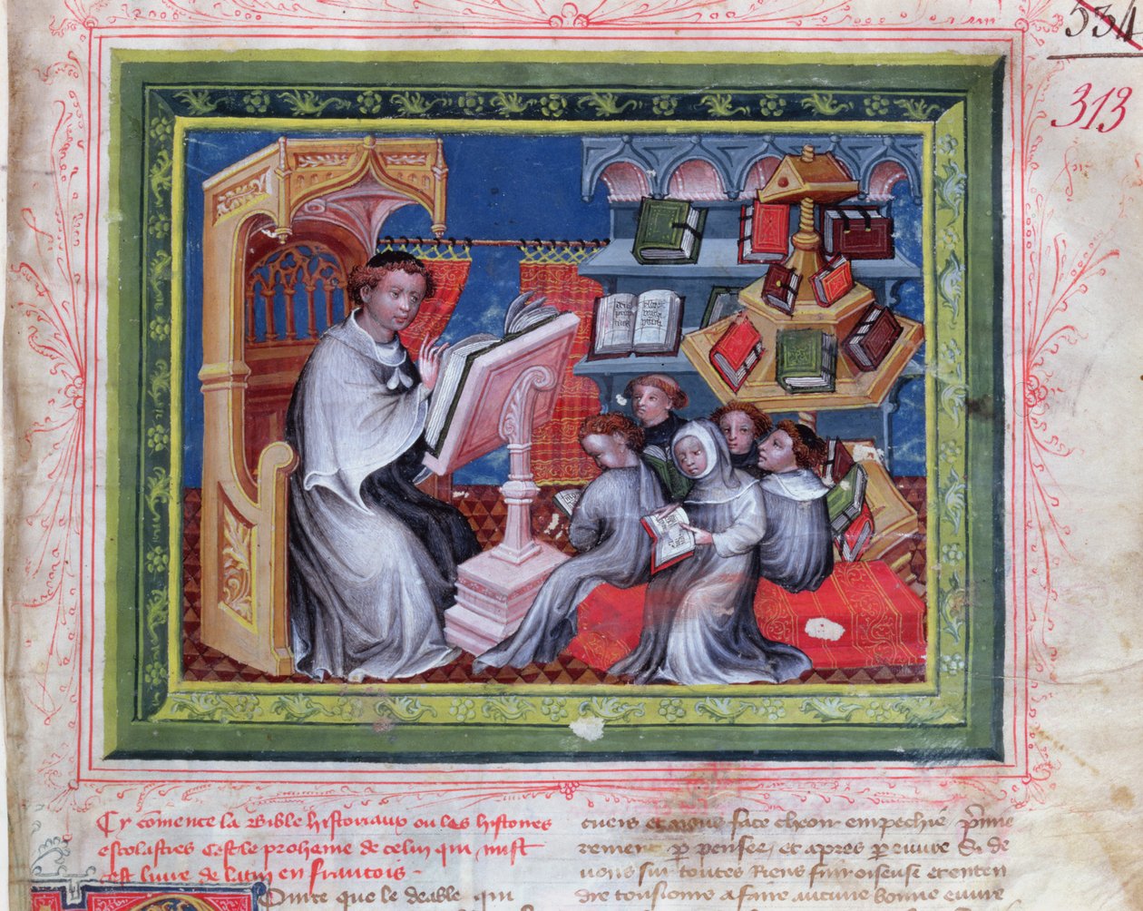 Ms 313 Scena scolastica, dalla Bibbia des Grands Augustins, 1494 da French School