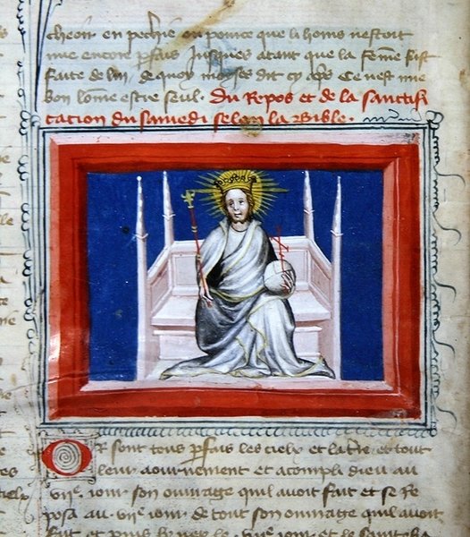 Dio in maestà, dalla Bibbia dei Grandi Agostiniani da French School