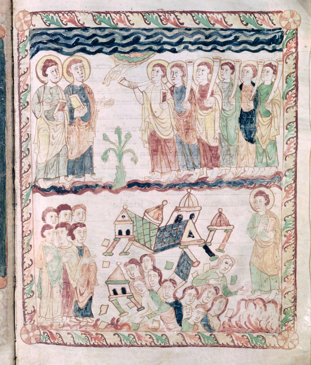 Ms 386 fol.25r Angeli con trombe e la terra che trema, dall