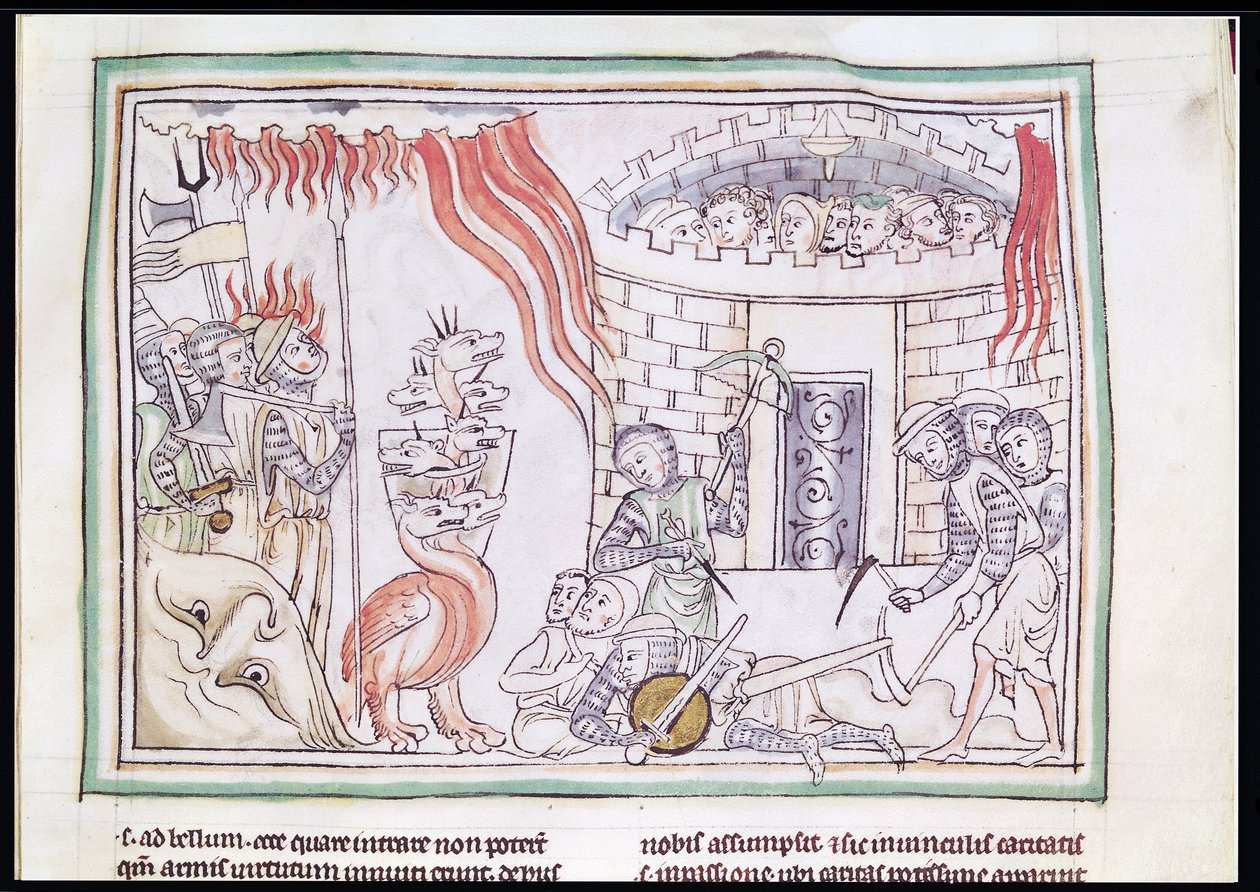 Ms 422 Fol.95r Il Fuoco Celeste che Distrugge l