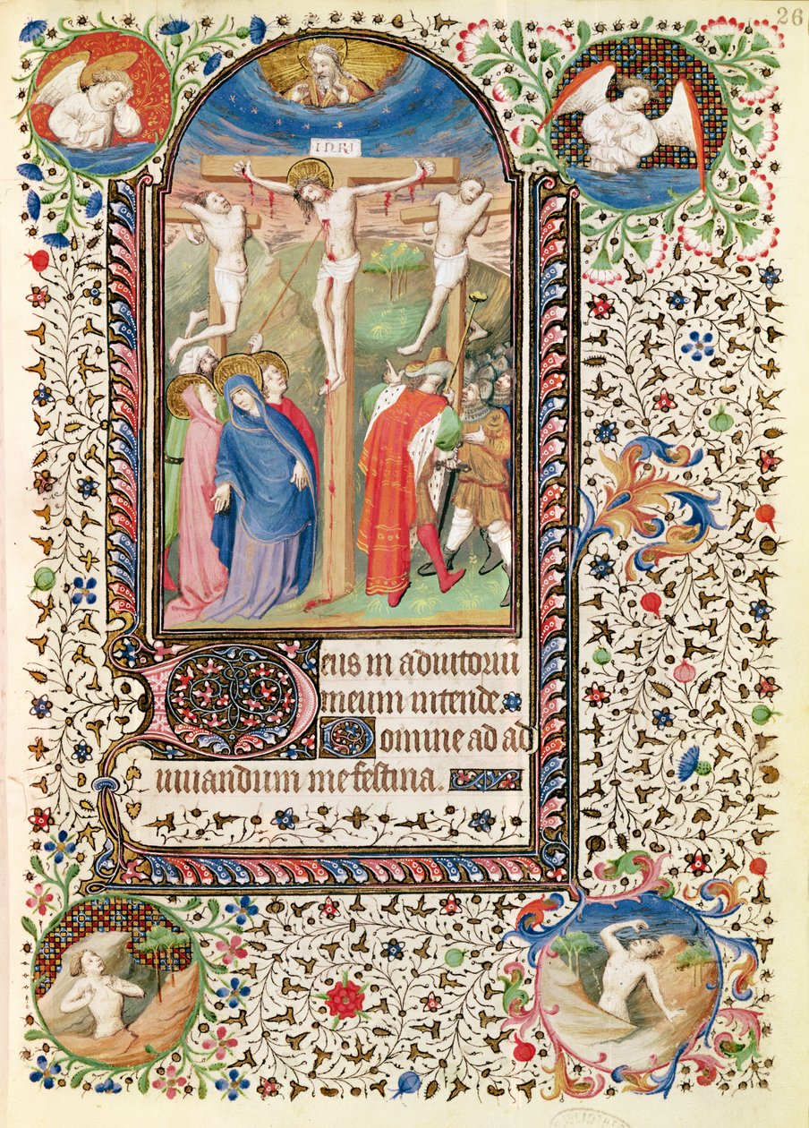 Ms 547 fol.26 Crocifissione, da un Libro d