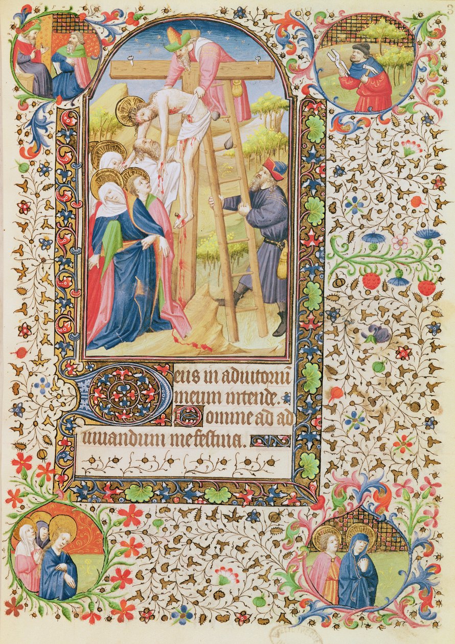 Ms 547 fol.32 La Discesa dalla Croce, da un Libro d