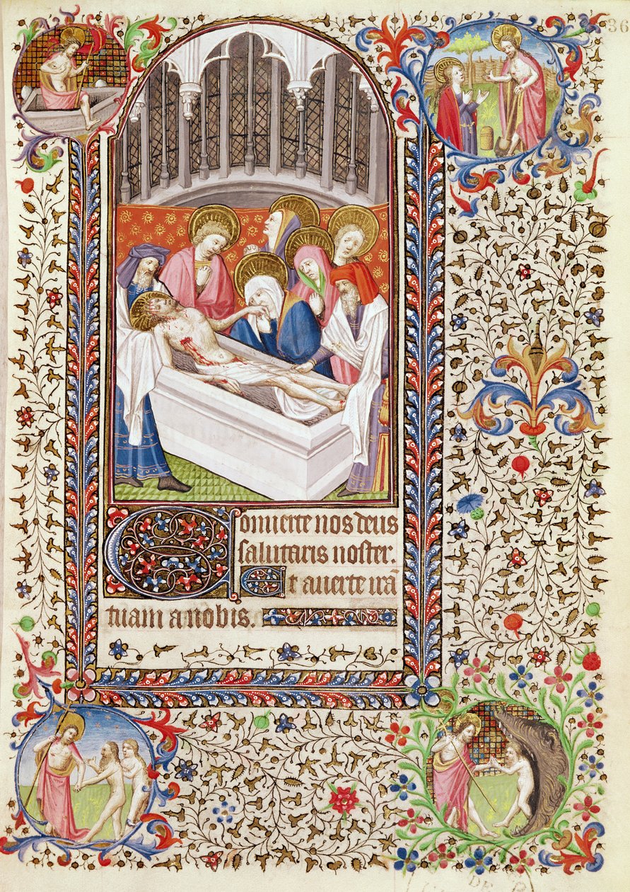 Ms 547 fol.36 Sepoltura di Cristo, da un Libro d