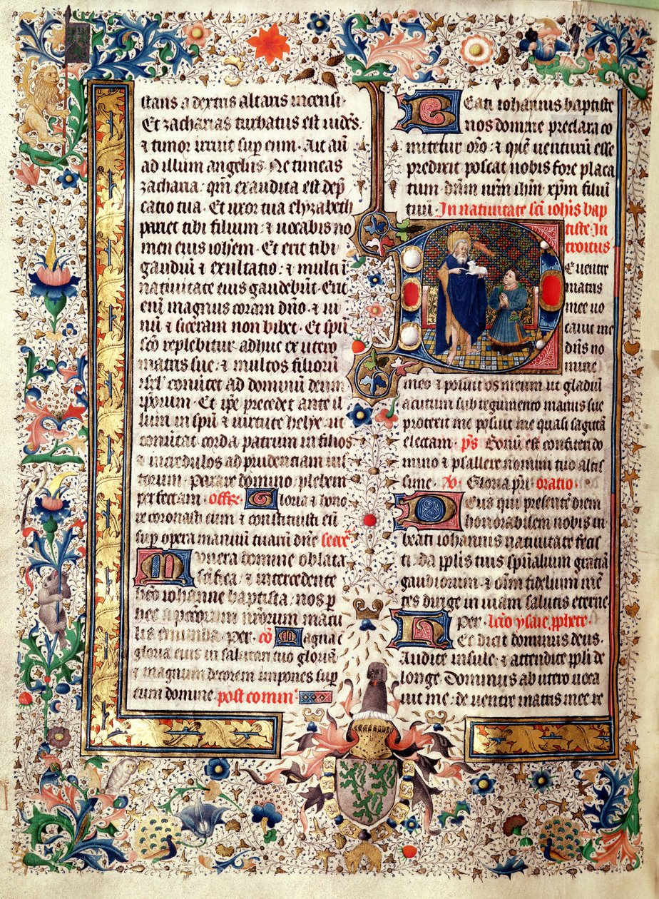 Ms 626 fol.174v San Giovanni Battista, dal Messale di Jean de Lannoy da French School