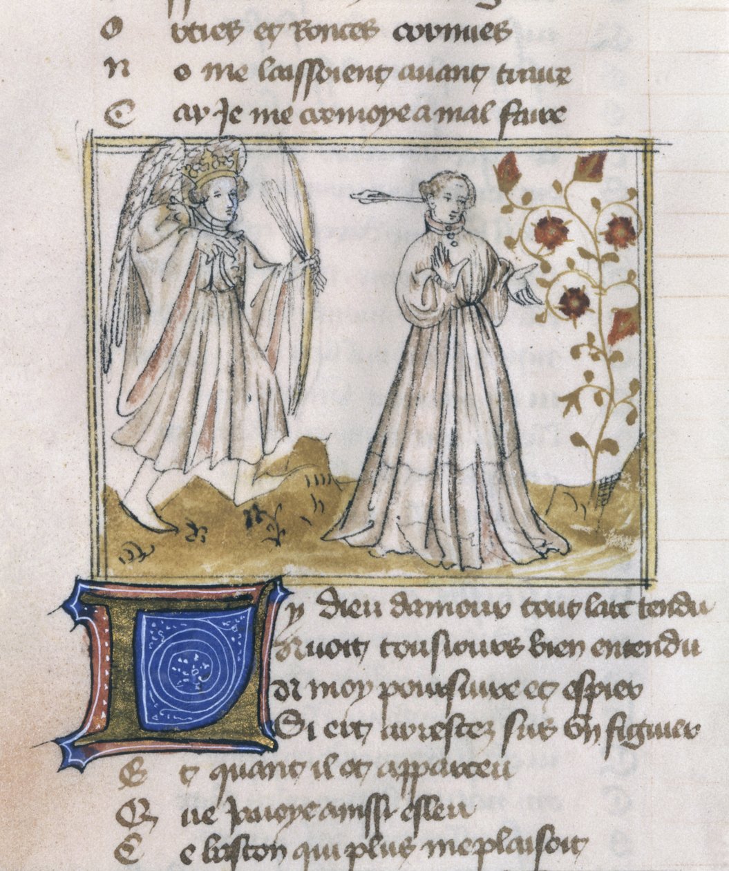Ms Fr 805 fol.13v Illustrazione dal Roman de la Rose da French School