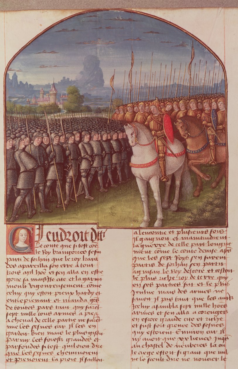 Ms Fr 91 Fol. 85 Pagina da La storia di Merlino di Robert de Boron, c.1482-89 da French School