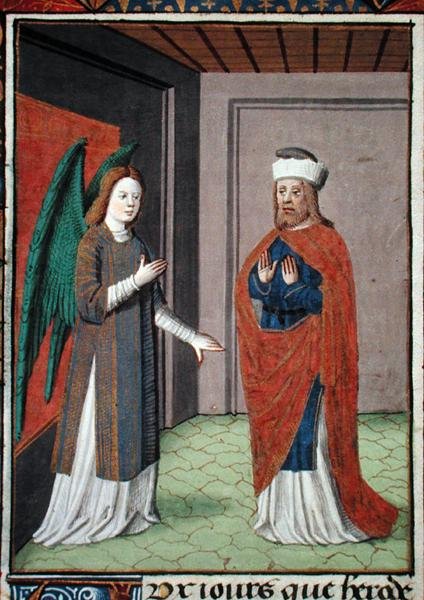 Ms Hunter 368 f.17v Angelo, c.1460 da French School