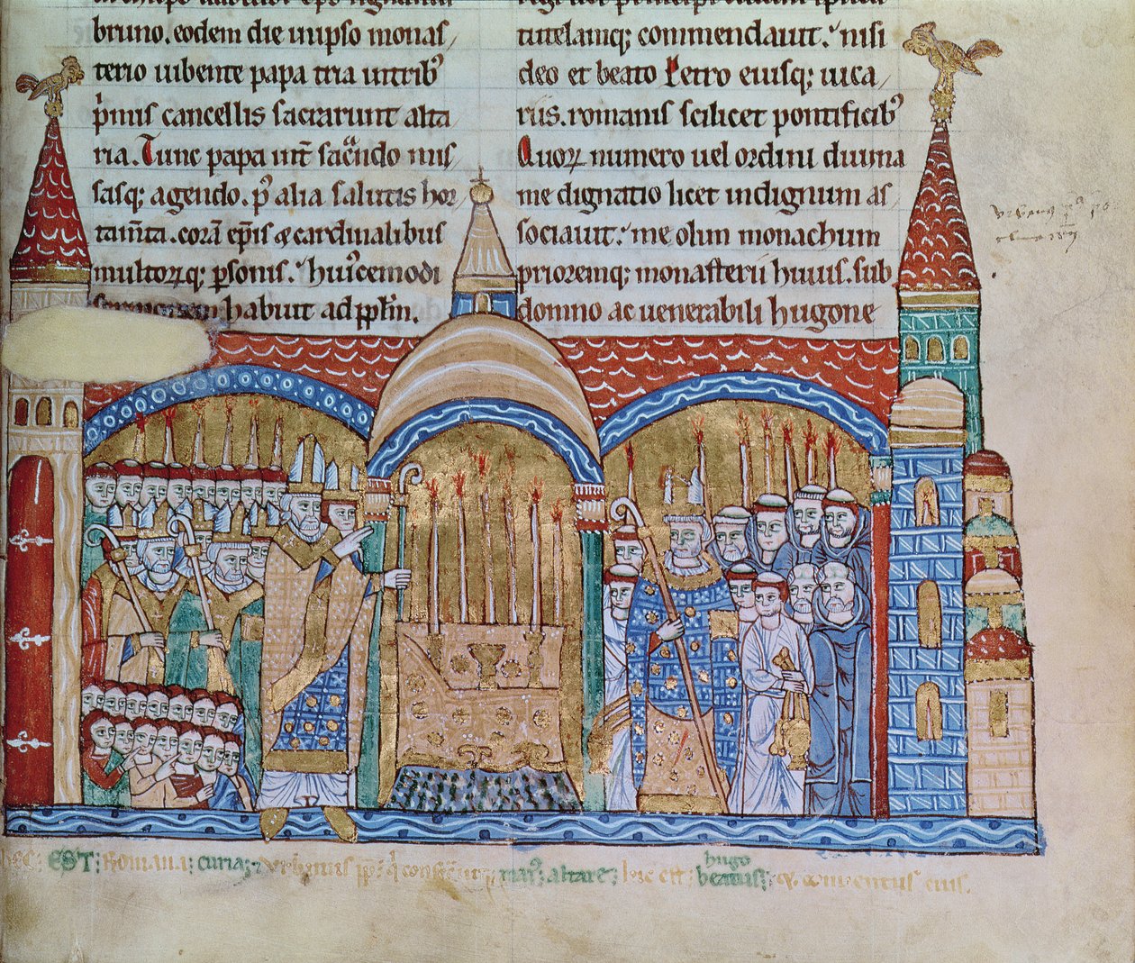 La consacrazione della chiesa di Cluny da parte di Papa Urbano II (1042-99) nel novembre 1095 da French School