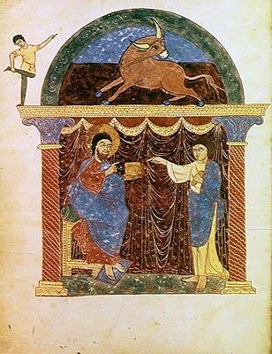 Gesù presenta il vangelo a San Luca, da un Commentario sull