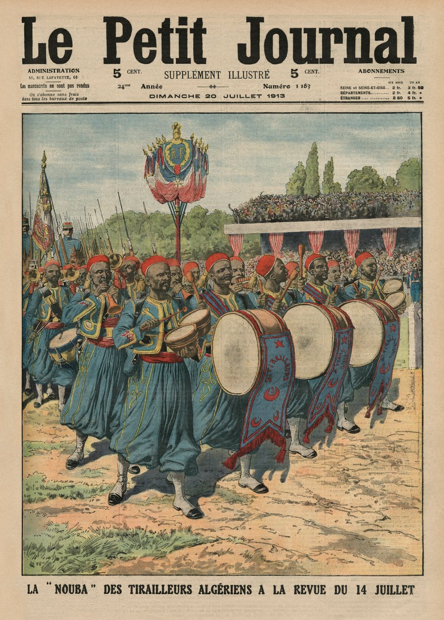 Sezione musicale dei fanti algerini che sfilano alla parata del 14 luglio, illustrazione di copertina da 