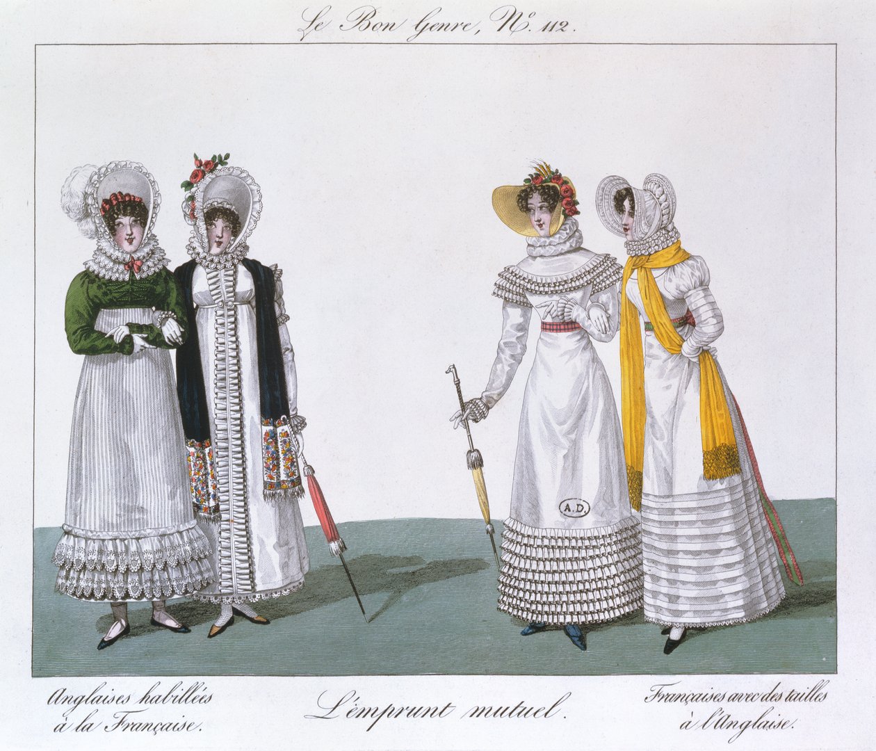Prestito reciproco, tavola dalla serie Le Bon Genre, c.1810 da French School