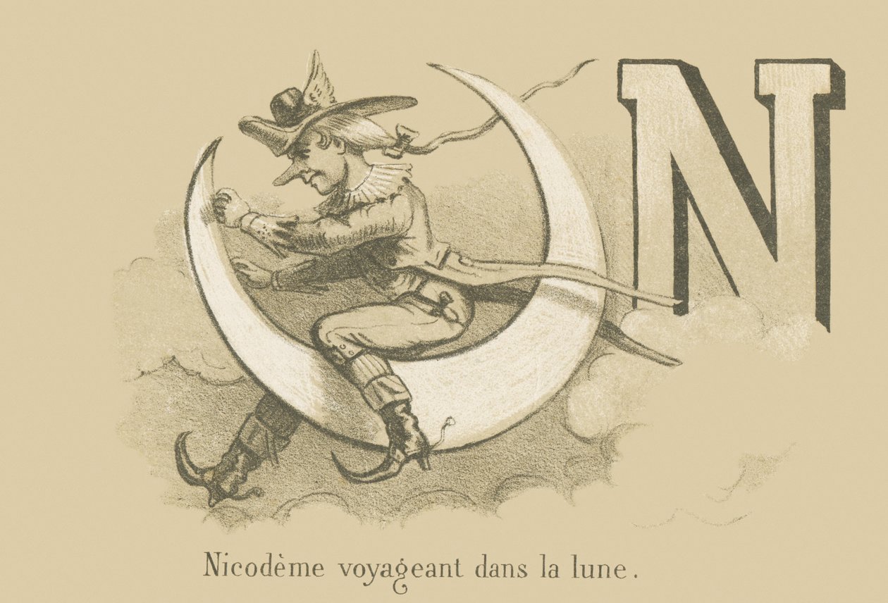 Nicodemo che viaggia sulla luna da French School