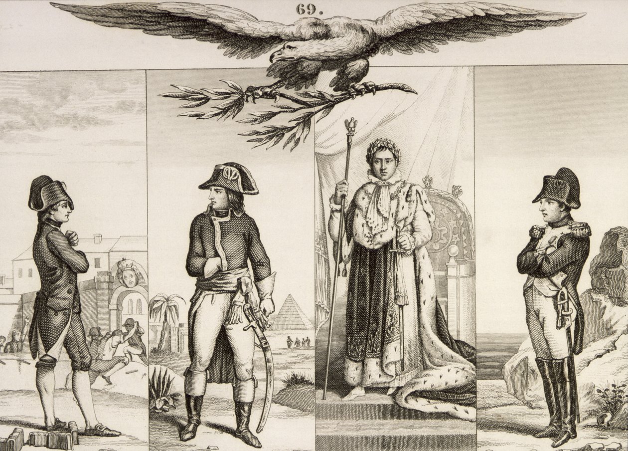 Napoleone Bonaparte (1769-1821) in quattro fasi della sua vita, da 