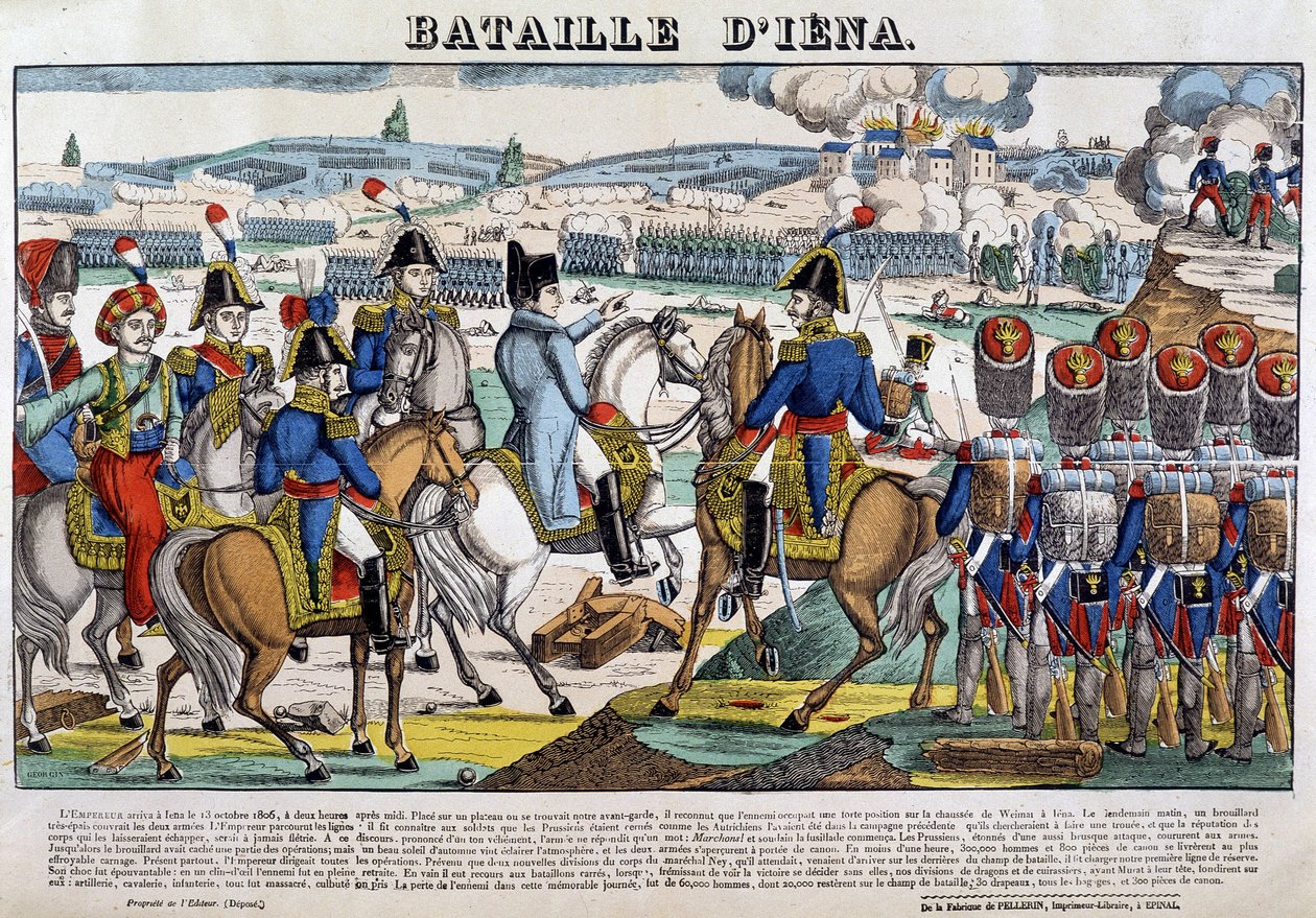 Napoleone alla battaglia di Jena (13/10/1806) - immagine di Epinal da French School