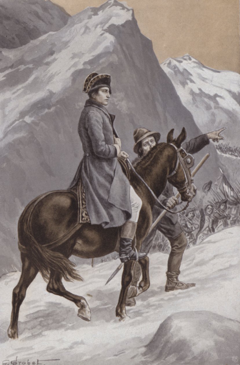 Napoleone attraversa le Alpi da French School