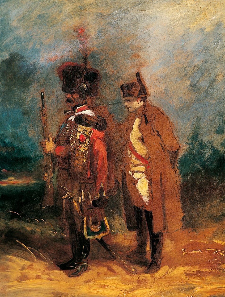 Napoleone durante la difesa della Francia nel 1814 da French School