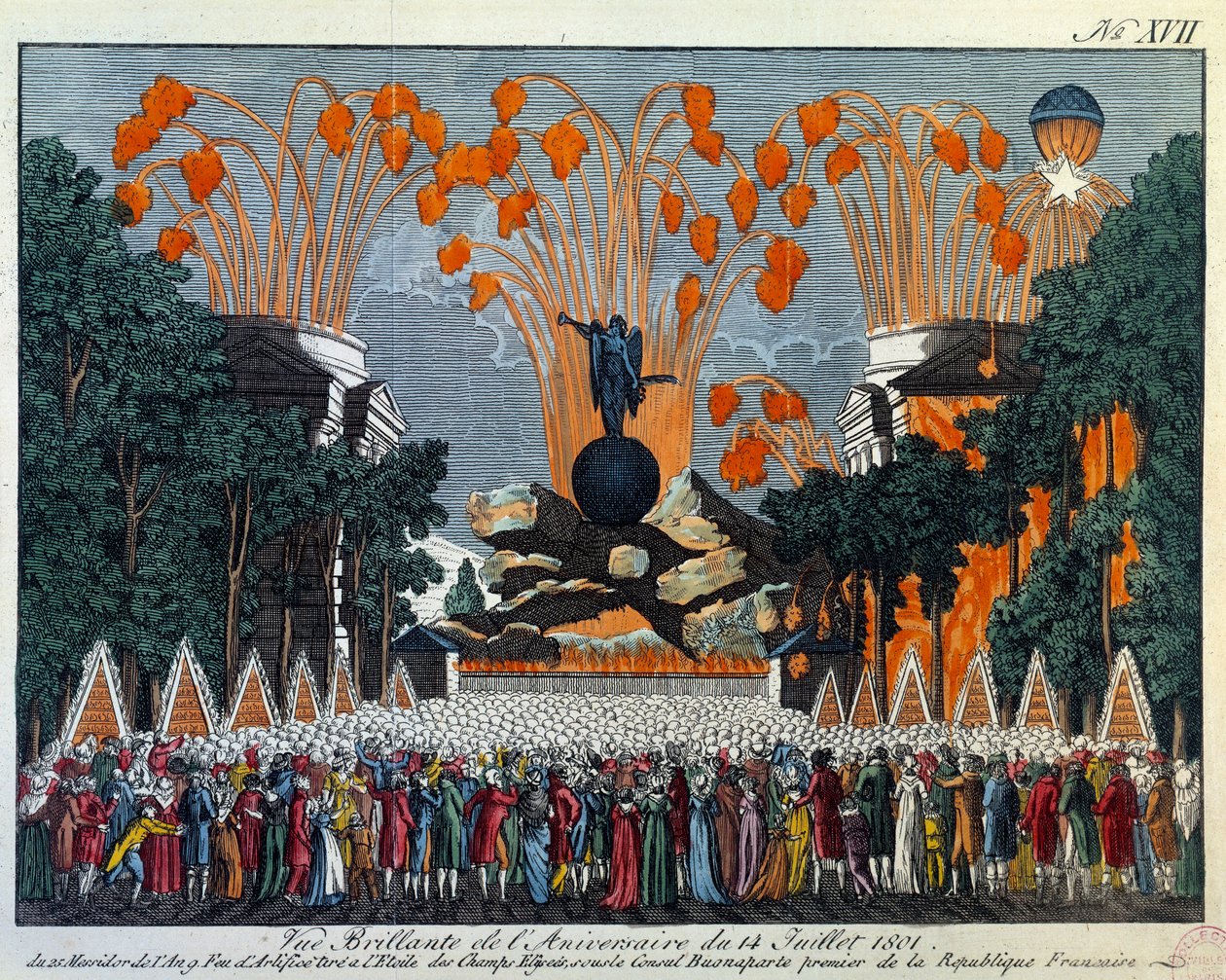 Festa nazionale del 14 luglio 1801 sugli Champs Elysees, Parigi: Fuochi d