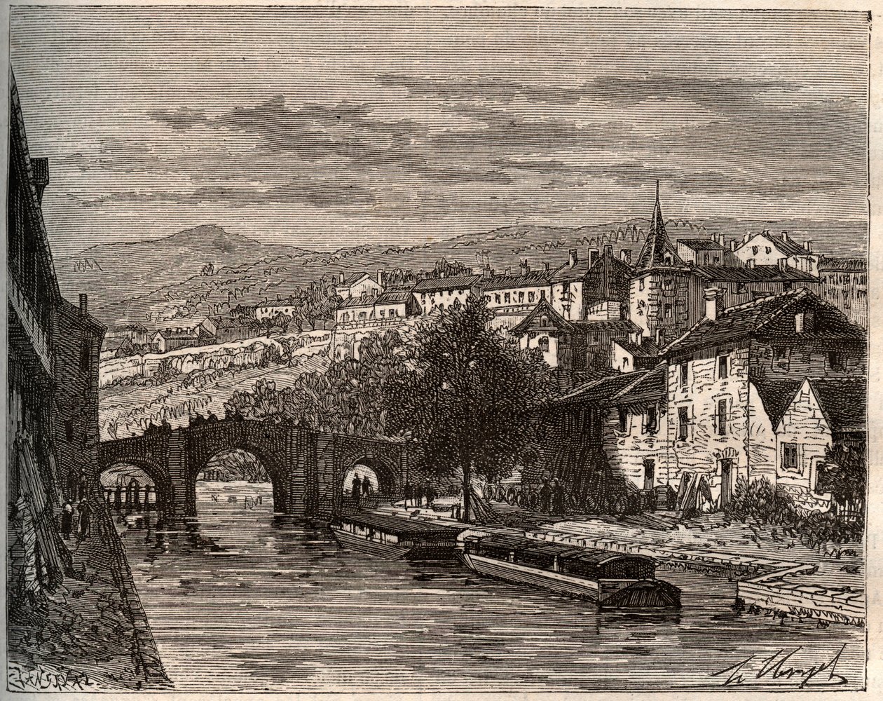 Nerac - Lot-et-Garonne - incisione in 