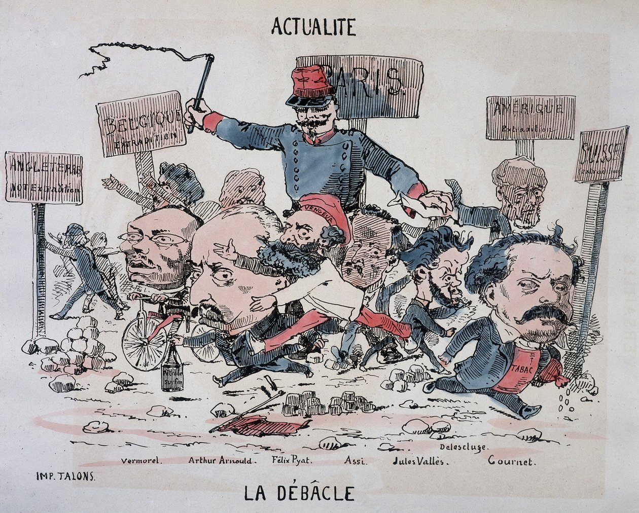 La débâcle: Vermorel, Arnould, Pyat, Assi, Vallès, Delescluze e Gournet alla fine della Comune da French School