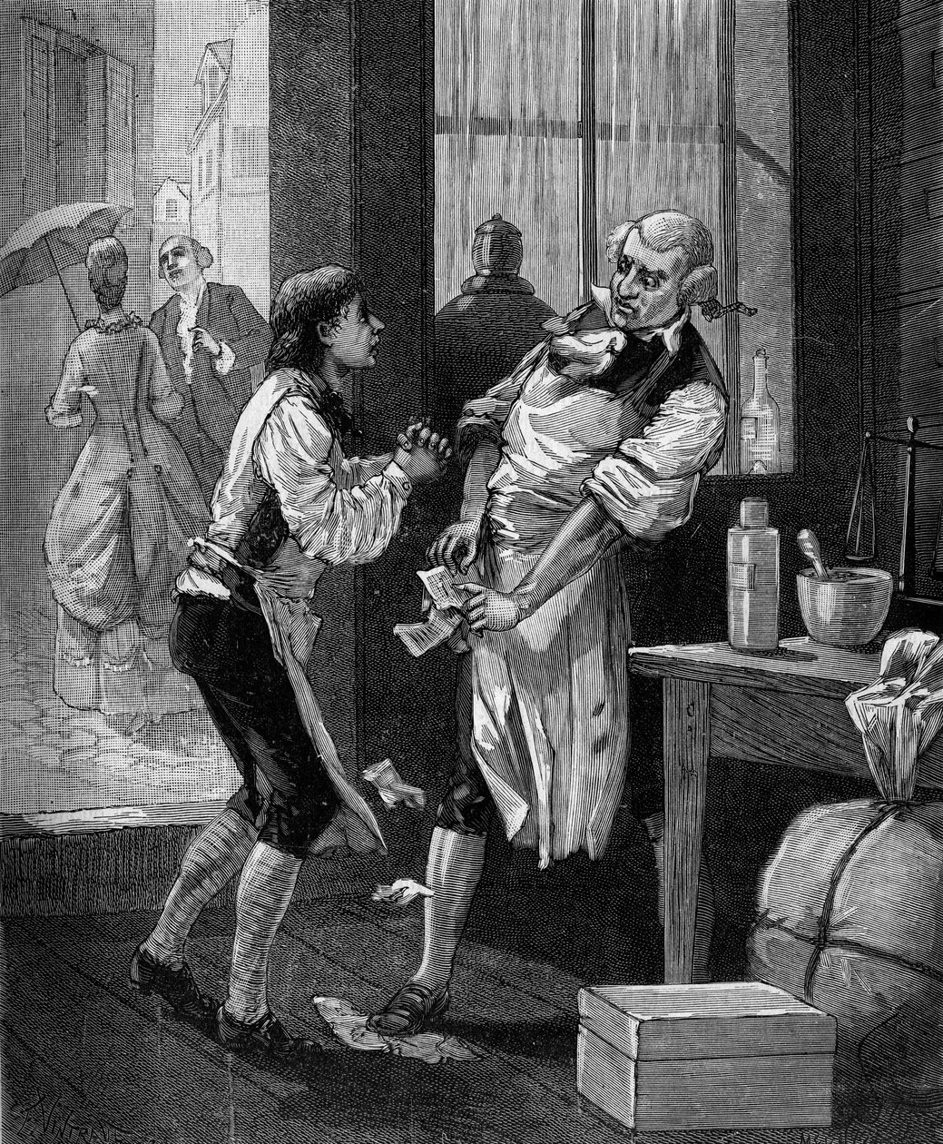 Nicolas Louis Vauquelin, chimico francese, lavorò inizialmente in una farmacia. in "Storia popolare delle scienze, invenzioni e scoperte dai primi secoli fino ai giorni nostri" di Bitard Adolphe 1880 da French School
