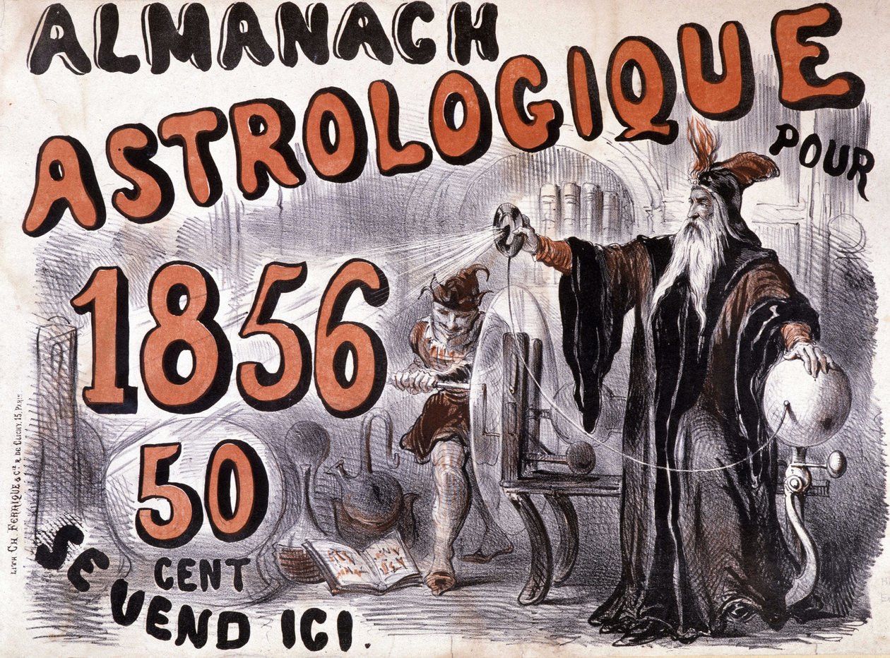 Nostradamus, astrologo che illumina il futuro - in “Almanach Astrologique” del 1856 da French School