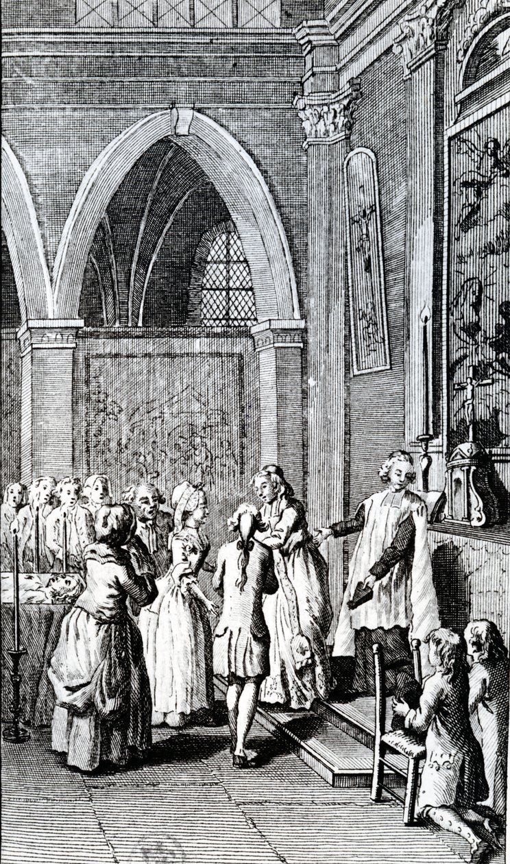 Obbedienza, illustrazione da La Vie de Mon Père di Restif de la Bretonne da French School