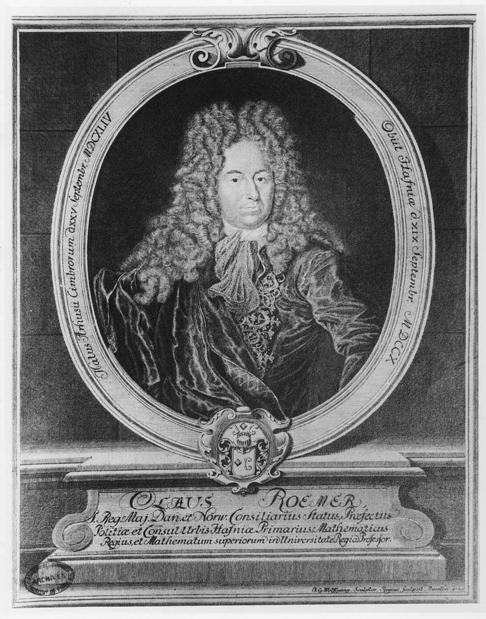 Olaus Romer (incisione) da French School