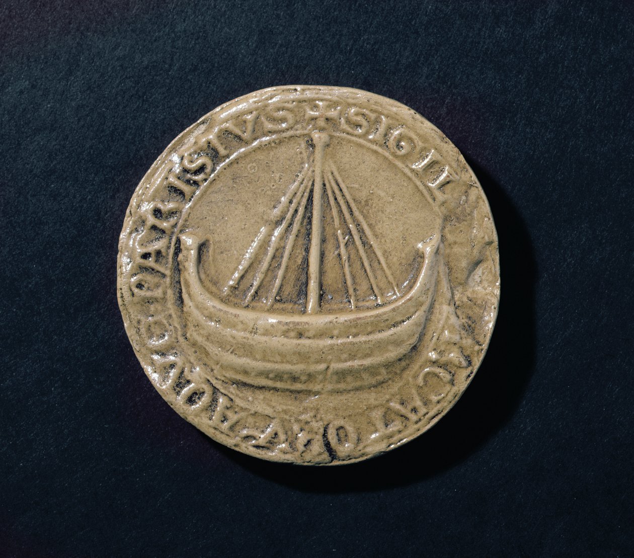 Uno dei più antichi sigilli sopravvissuti della città di Parigi, c.1210 da French School