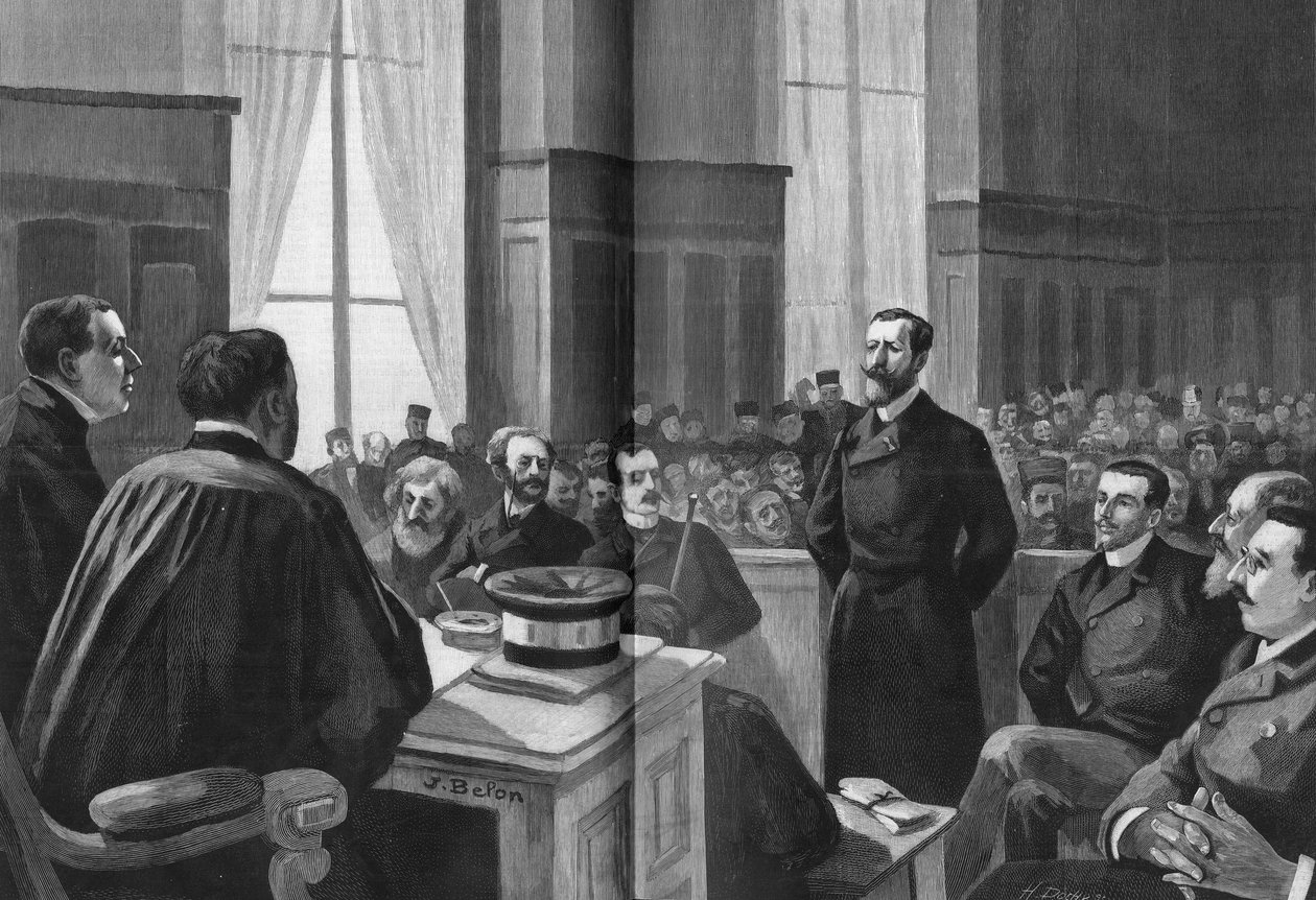 Apertura dei lavori della Lega dei Patrioti nel 1889. Presidente Gillet, Naquet, Laisant, Laguerre, Deroulede, Richard, Turquet, Gallian da French School