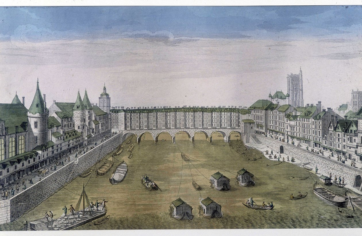 Veduta ottica di Parigi: Le Pont au Change da French School