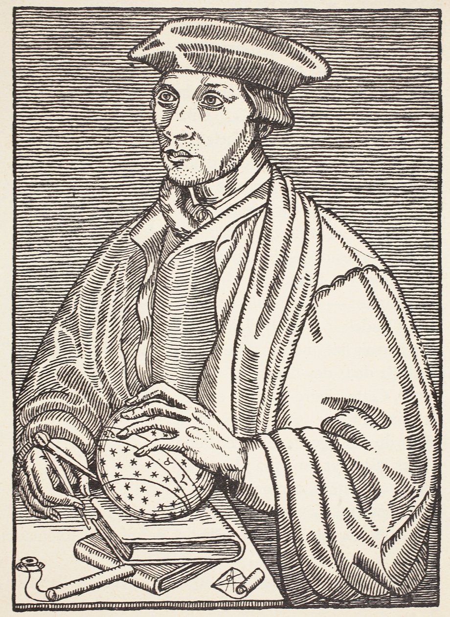 Oronce Fine, illustrazione da Histoire de la Nation Francaise, Sciences, Volumi I & II, di Gabriel Hanotaux, 1924 da French School