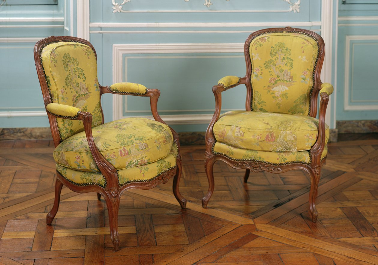 Coppia di poltrone Luigi XV, 1723-74 da French School