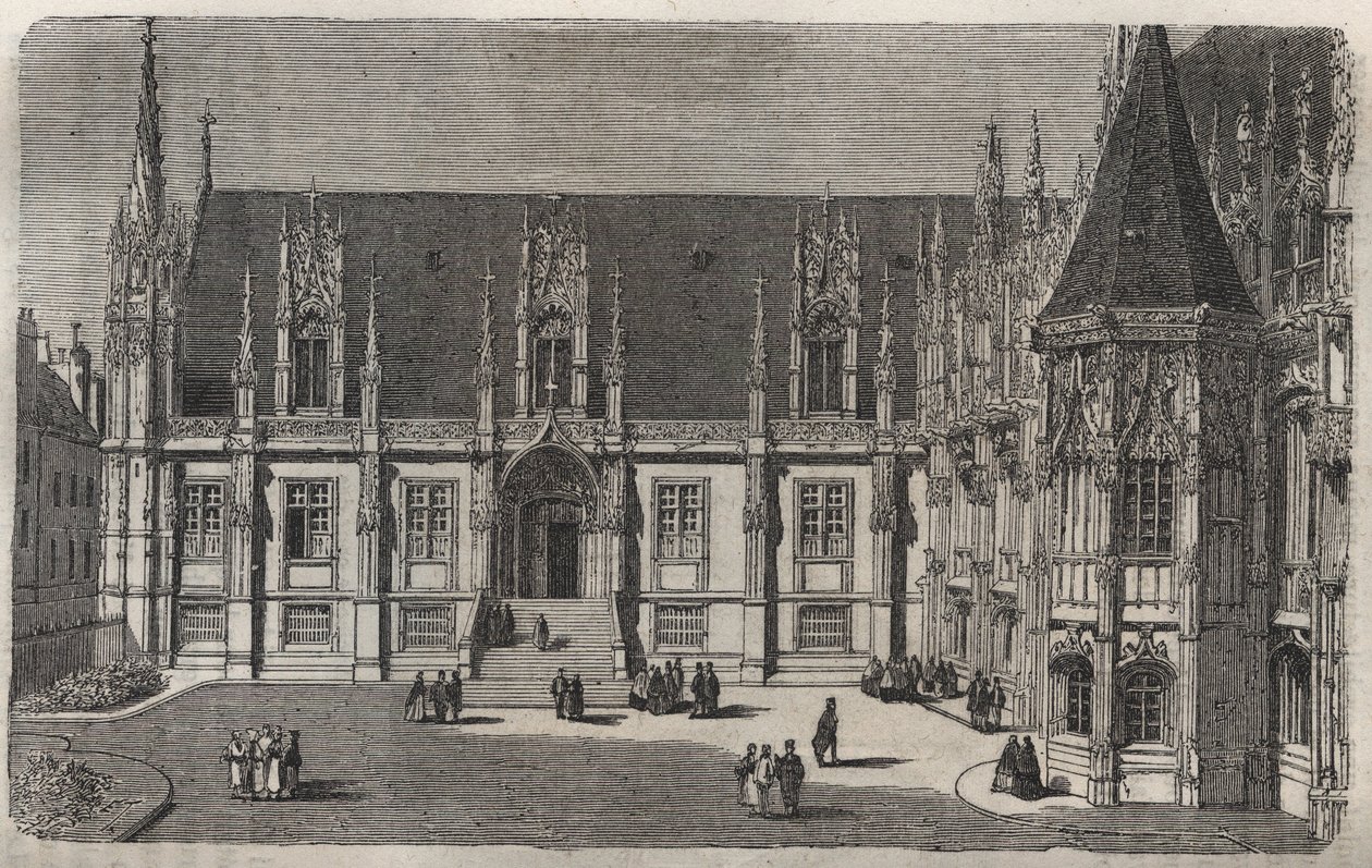Palais de Justice de Rouen - incisione in "Histoire de France" di Victor Duruy - 1882 da French School