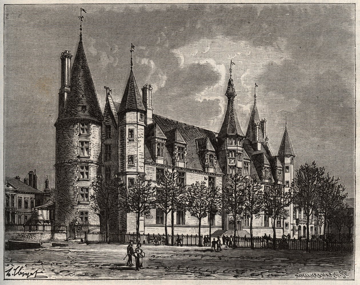 Palais ducal de Nevers - Castello del XV - XVI secolo - incisione in 