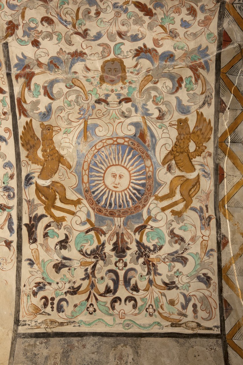 Chiesa parrocchiale (Església de la Mare de Déu de Solers). Interno. Le navate. Affreschi. Dettaglio. 16° secolo (?) da French School