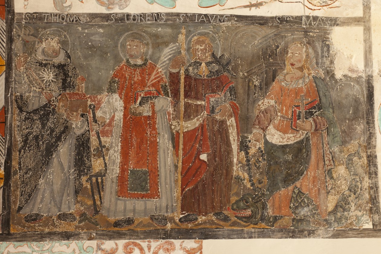 Chiesa parrocchiale (Església de la Mare de Déu de Solers). Interno. Le navate. Dipinti murali. Dettaglio. XVI secolo (?). da French School