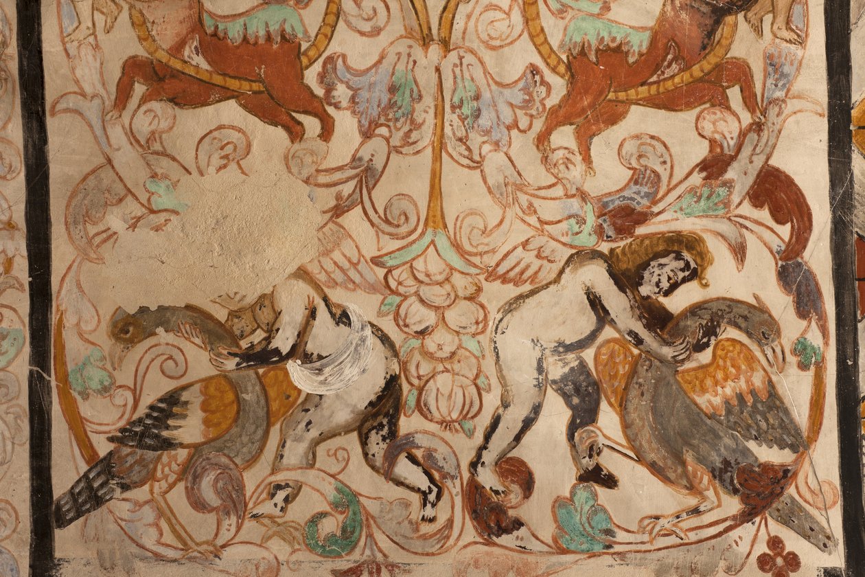 Chiesa parrocchiale (Església de la Mare de Déu de Solers). Interno. Le navate. Affreschi murali. (dettaglio) XVI secolo (?) da French School