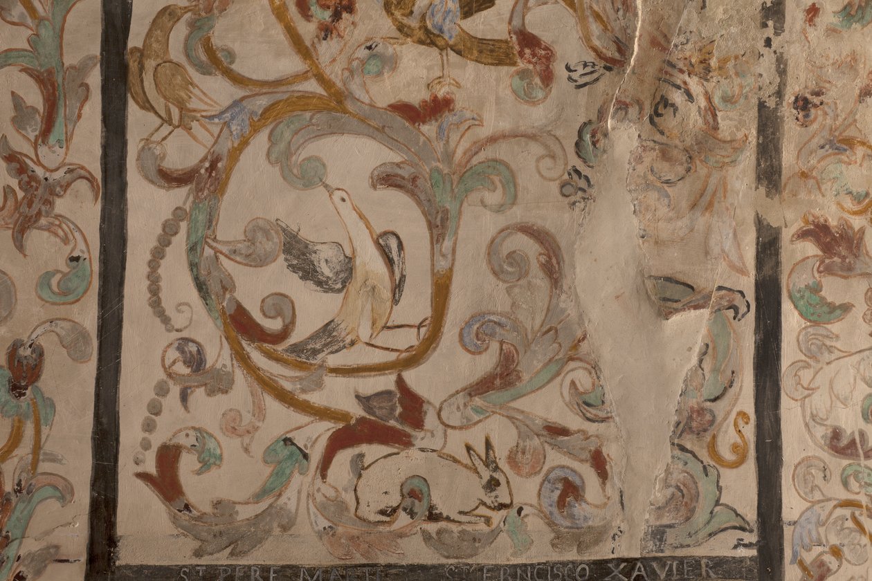 Chiesa parrocchiale (Església de la Mare de Déu de Solers). Interno. Le navate. Dipinti murali. Dettaglio. XVI secolo (?) da French School