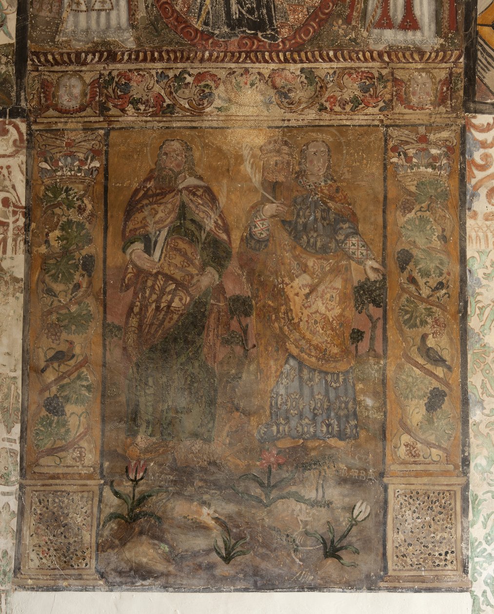 Chiesa parrocchiale (Església de la Mare de Déu de Solers). Interno. Le navate. Dipinti murali. Dettaglio. XVI secolo (?) da French School