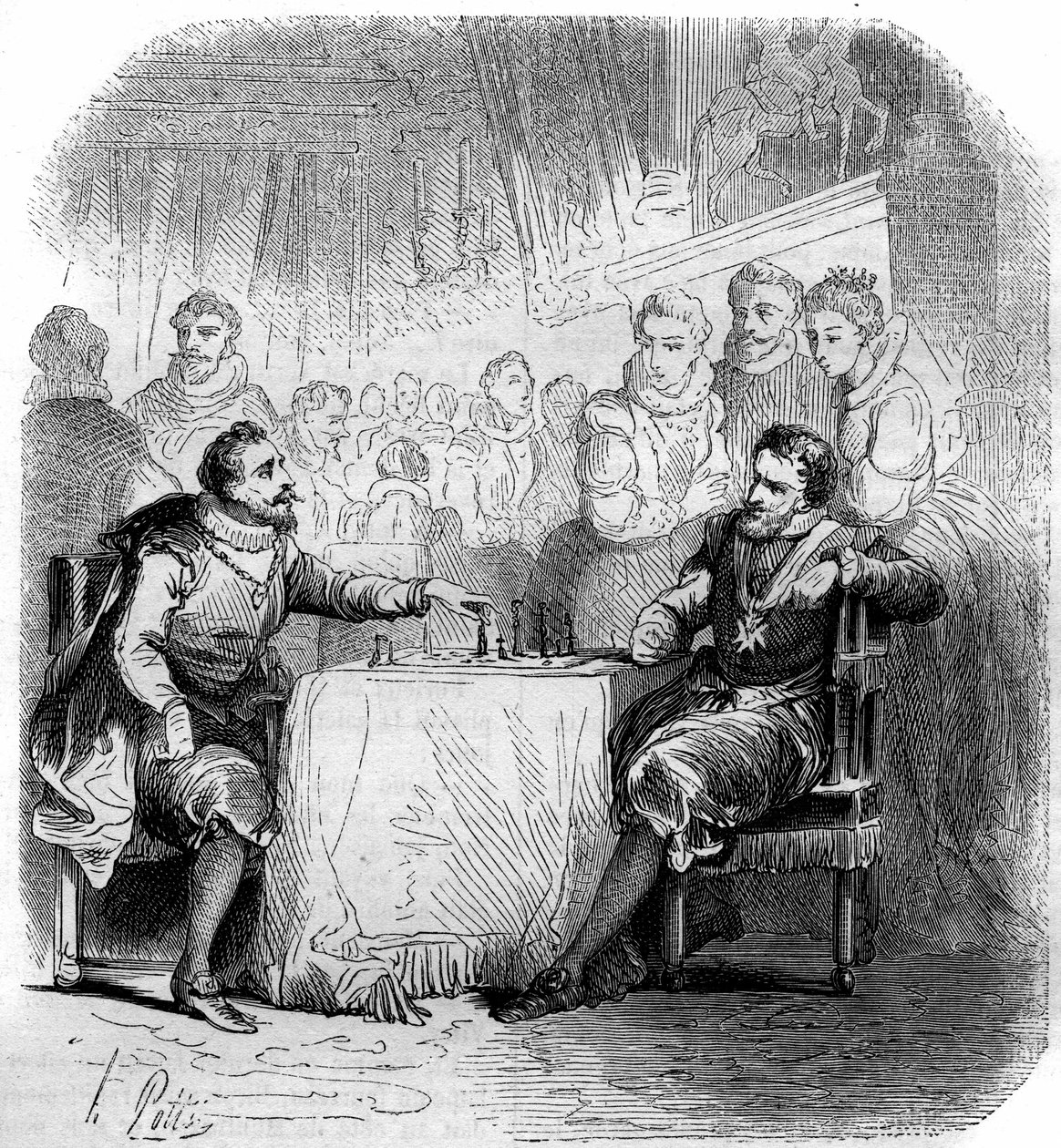 Partita a scacchi tra Enrico IV di Francia (1553-1610) e il duca di Vendome da French School