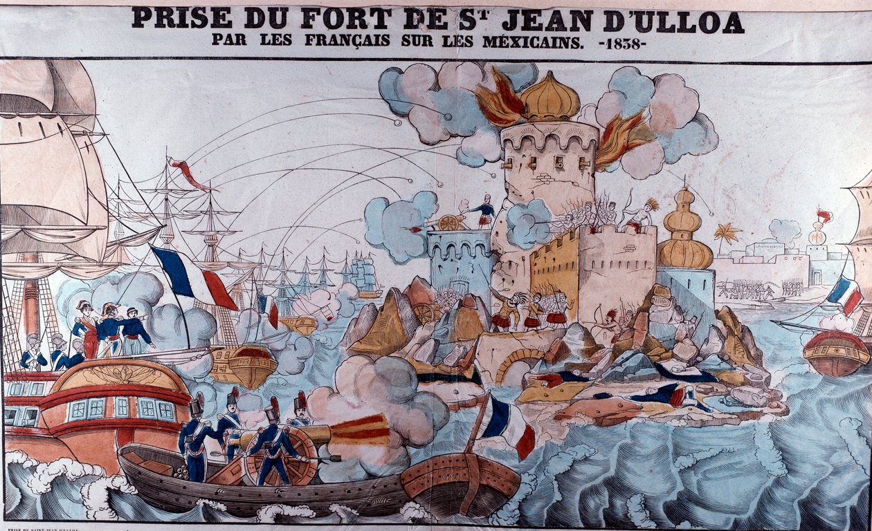 Guerra dei pasticcini: invasione del Messico da parte delle forze francesi il 27 novembre 1838, Battaglia di Veracruz (stampa di Epinal) da French School