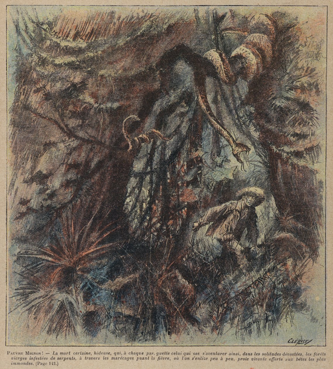 Pauvre Mignon di Edmond Ladoucette (litografia a colori) da French School
