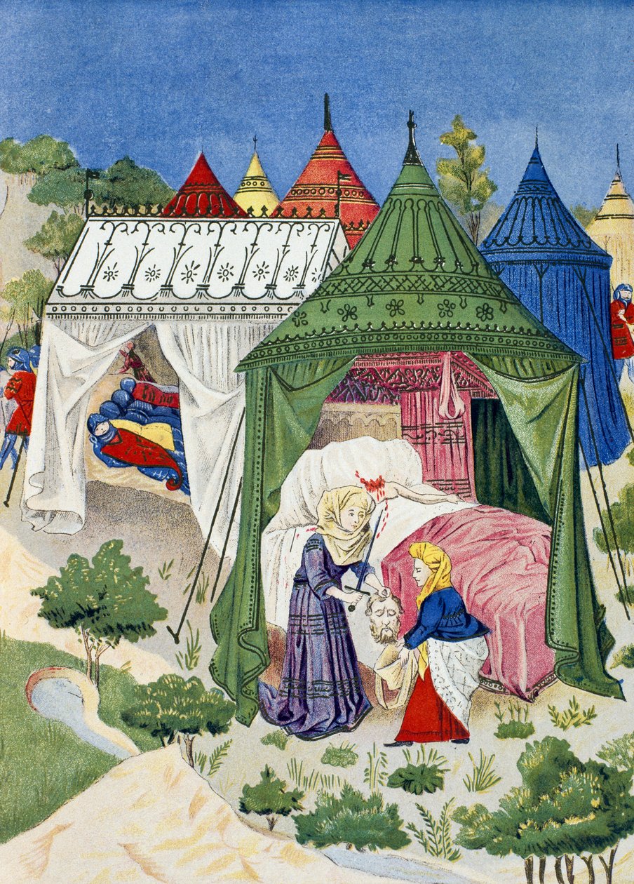 Padiglioni e tende del XV secolo, (dettaglio) dalla Storia di Giuditta da French School
