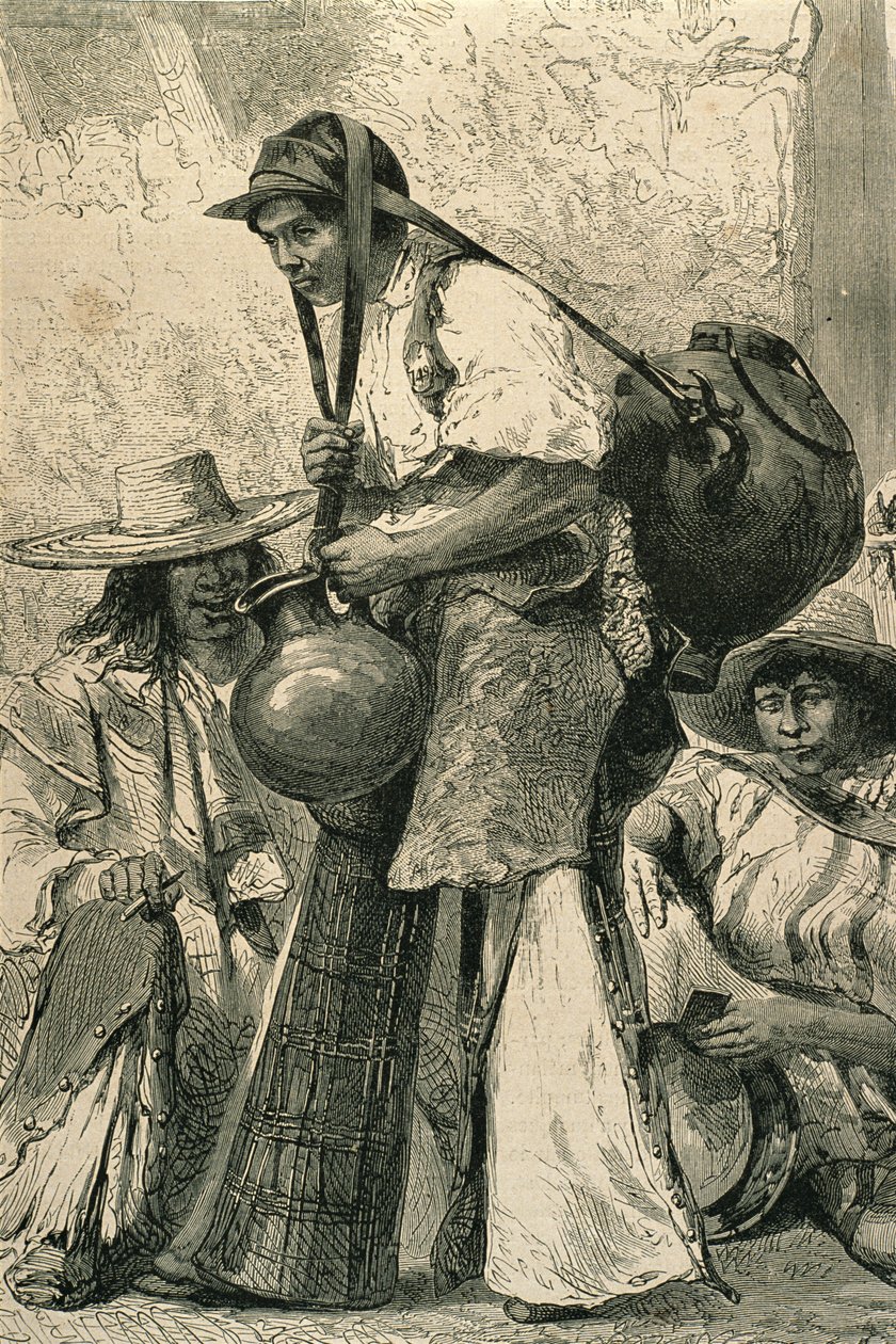Contadini a Città del Messico, 1860s da French School