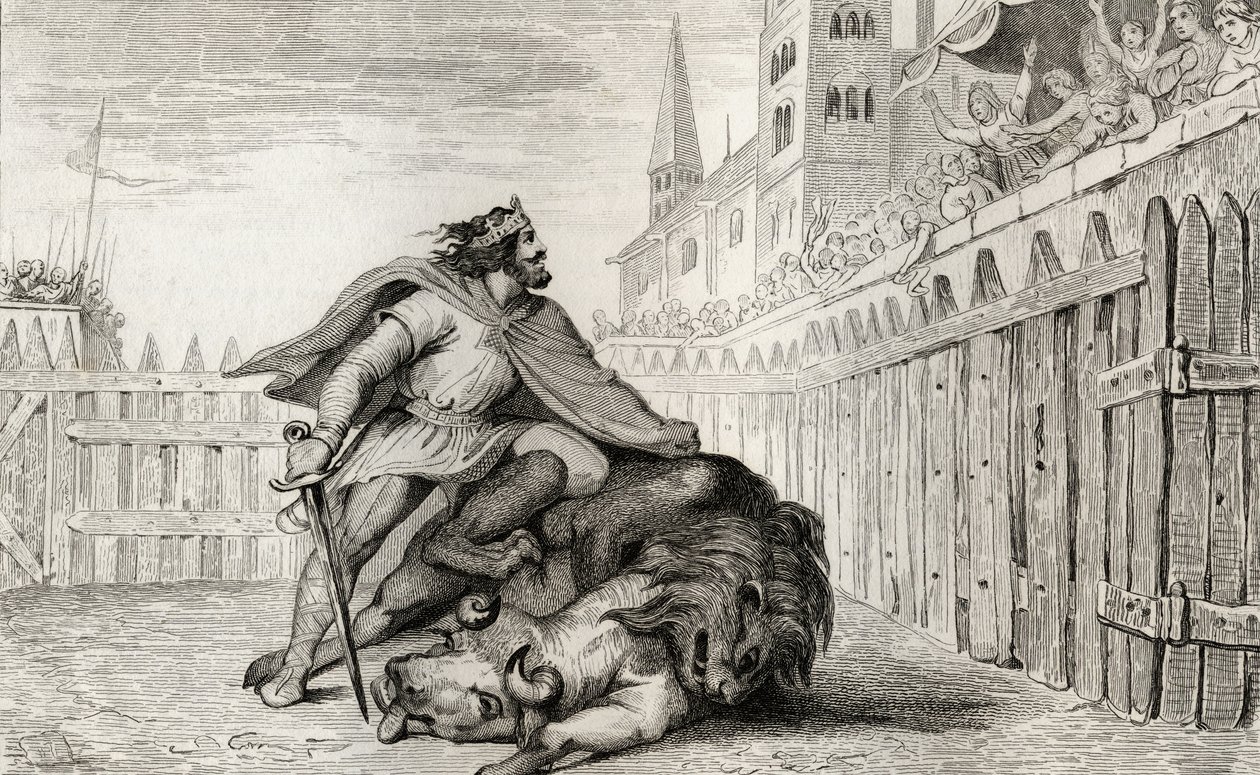 Pipino III (714-68) il Breve con il Leone e il Toro, da 