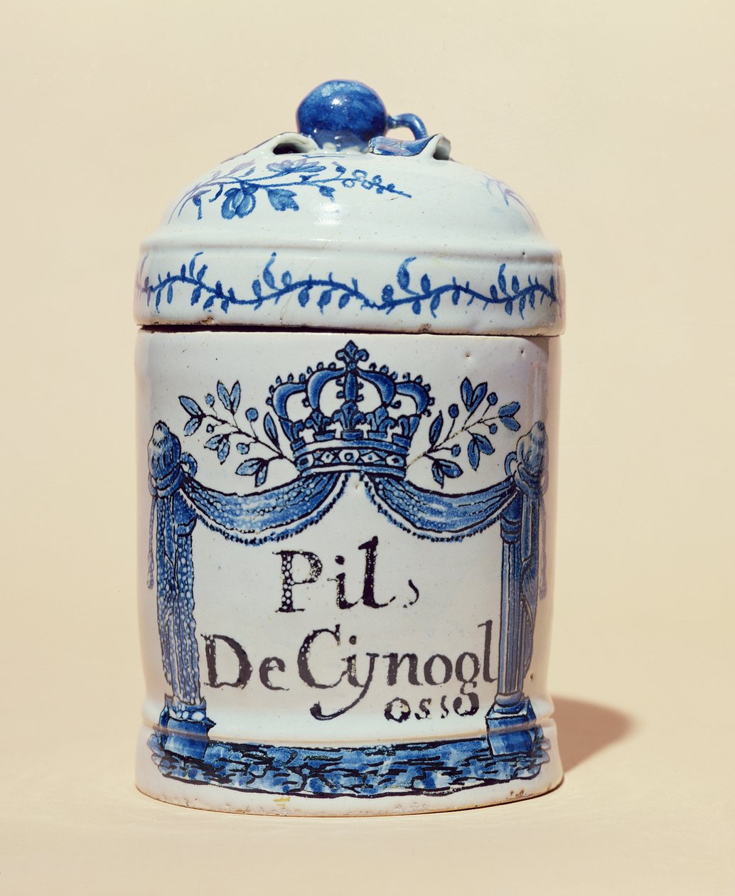 Vaso farmaceutico per compresse di cinoglosso, c.1700 da French School
