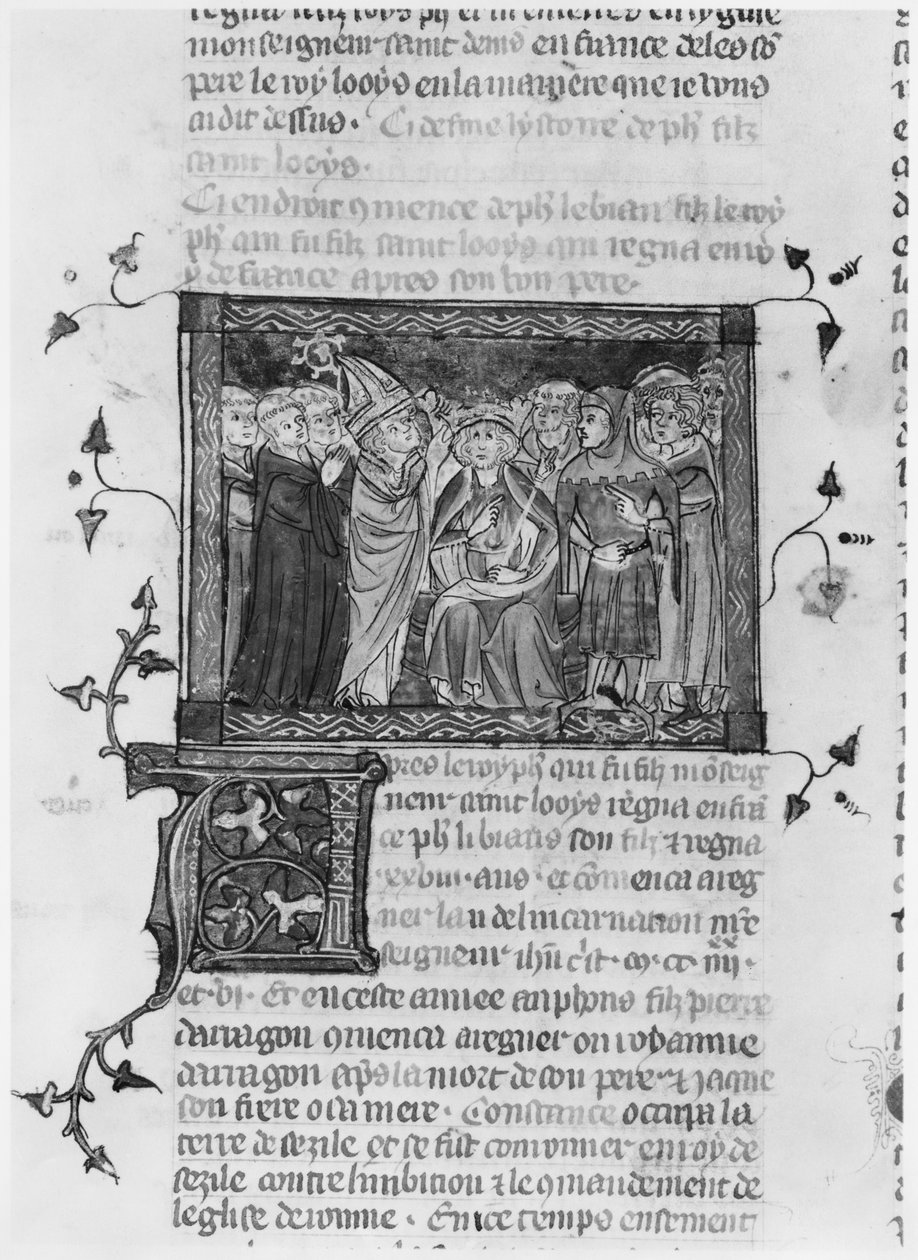 Filippo IV, illustrazione dalle Grandes Chroniques de France, 1375-79 da French School