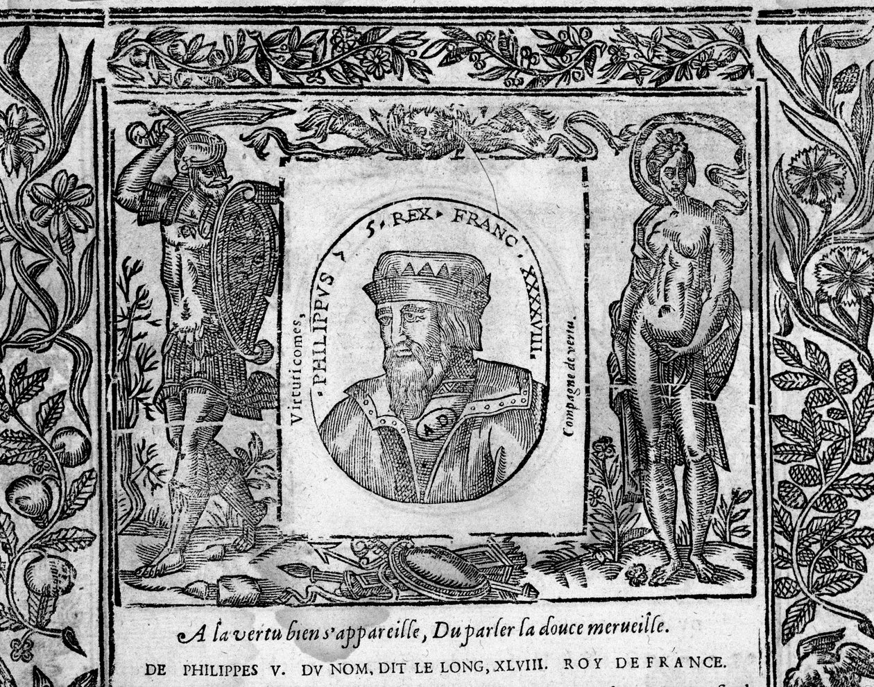 Filippo V, il Lungo, ritratto inciso in medaglione da French School