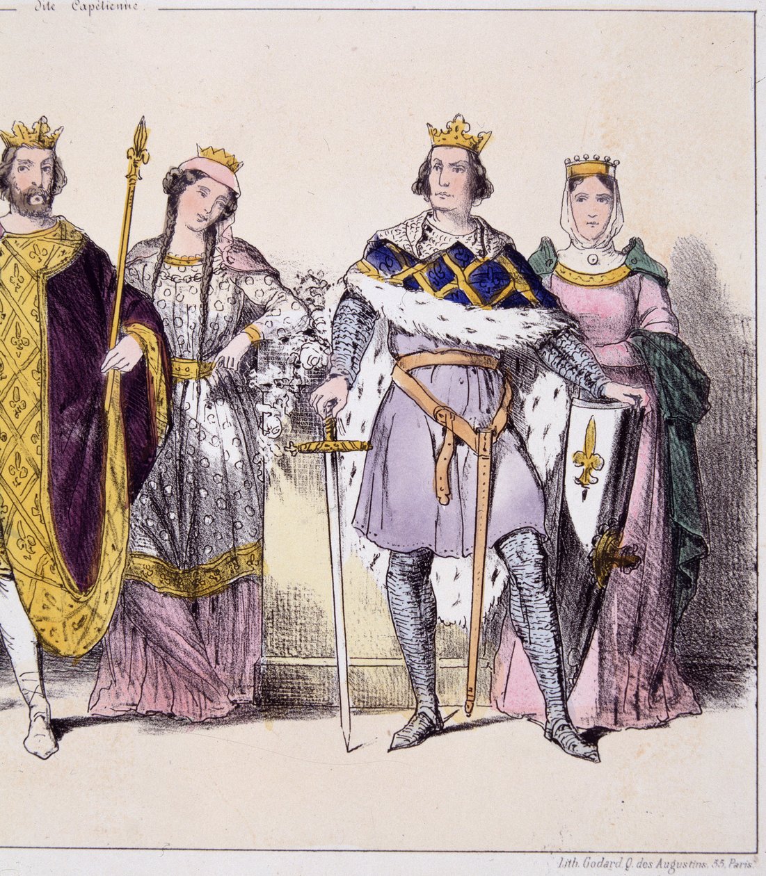 Filippo Augusto e Isabella di Hainaut - in "La monarchia francese in stampe" da French School